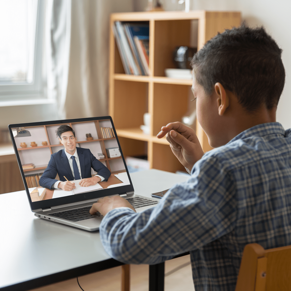 Child Learning On Laptop